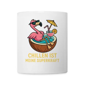 Flamingo Urlaub Sommer Strand Retro Design - Tasse - Weiß - Vorne