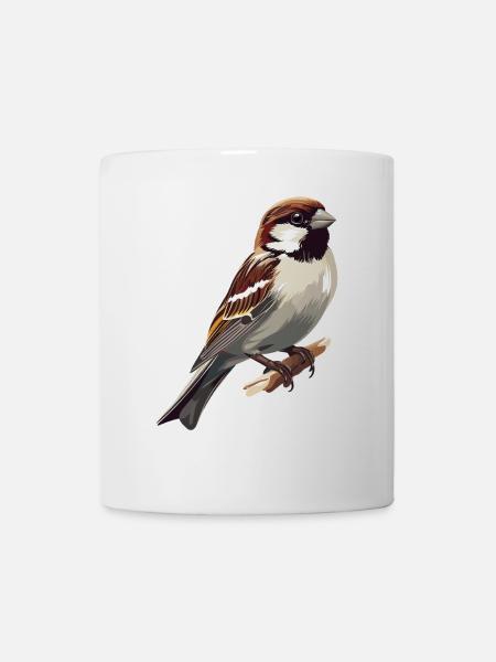 Spatzen Spatz - Tasse - Weiß