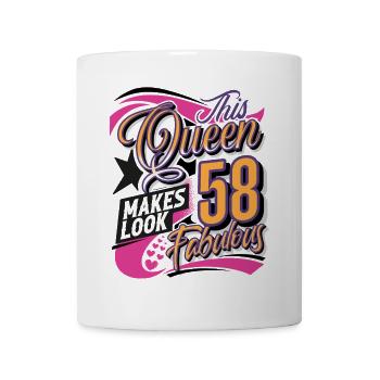 58e anniversaire Reine Femmes - Mug blanc - blanc - Devant