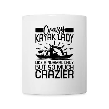 Crazy Kayak lady comme une dame normale mais tellement - Mug blanc - blanc - Devant