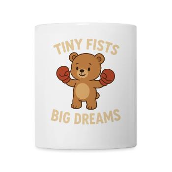 Kleine Fäuste große Träume Sport Ziele Kind - Tasse - Weiß - Vorne