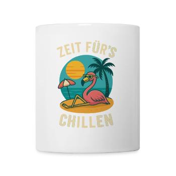 Flamingo Urlaub Sommer Strand Retro Design - Tasse - Weiß - Vorne