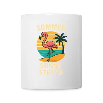 Flamingo Urlaub Sommer Strand Retro Design - Tasse - Weiß - Vorne