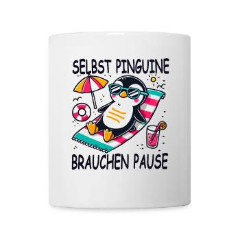 Penguin Summer Holiday Break Beach Sea - Mug - white - Front