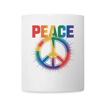 Peace Regenbogen Queer LGBTQ+ Pride Day - Tasse - Weiß - Vorne