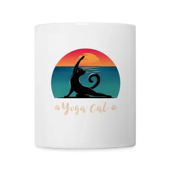 Chat de yoga - Mug blanc - blanc - Devant