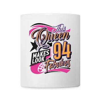 94e anniversaire Reine Femmes - Mug blanc - blanc - Devant