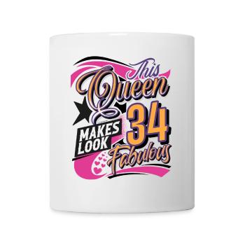 34th Birthday Queen Women - Mug - white - Front