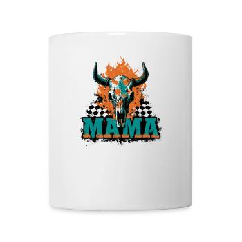 Halloween Mom Skull Flames Checkerboard Pattern - Mug - white - Front