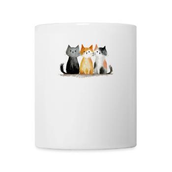 Trio de chats mignons à l’aquarelle - Groupe félin coloré - Mug blanc - blanc - Devant