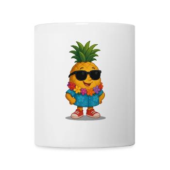 Aloha Cartoon Pineapple – Cool Summer Vibes - Mug - white - Front