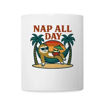 Lustiges Faultier in der Hängematte - Tasse - Weiß - Vorne
