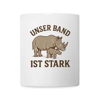 Nashorn Liebe Eltern Kinder Verbindungsshirt - Tasse - Weiß - Vorne