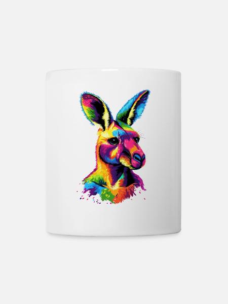Kangourou Australie Outback Kangourous mignons sauvages - Mug blanc - blanc