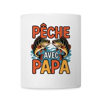 Pêche avec papa, aventures avec papa - Mug blanc - blanc - Devant