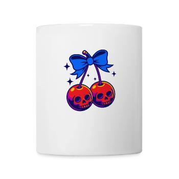 Cerises rétro crâne design vintage - Mug blanc - blanc - Devant