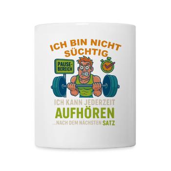 Lustiges Fitness uTrainingsshirt für Bodybuilder - Tasse - Weiß - Vorne