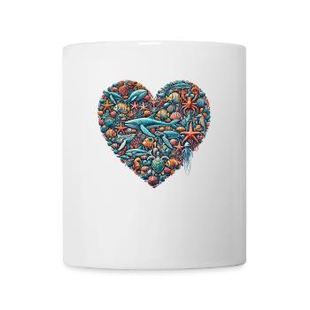 Sea Animals Heart Shape Ocean Love - Mug - white - Front