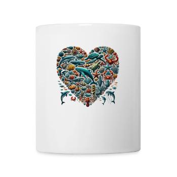 Sea Animals Heart Shape Ocean Love - Mug - white - Front