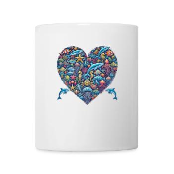 Sea Animals Heart Shape Ocean Love - Mug - white - Front