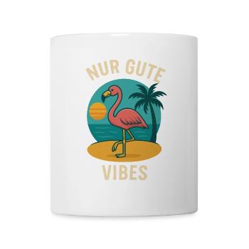 Flamingo Vacances Été Plage Design Rétro - Mug blanc - blanc - Devant