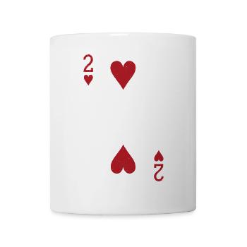 Cards Heart Two Skat Poker Double Head - Mug - white - Front