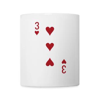 Cards Heart Three Skat Poker Double Head - Mug - white - Front