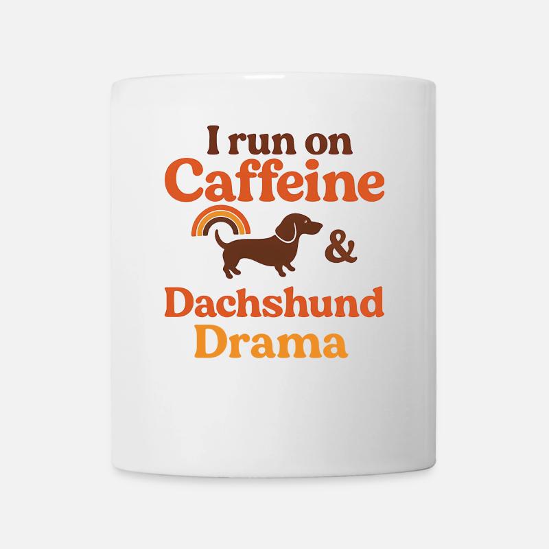 Je cours avec de la caféine et du teckel Drama Weenie - Mug blanc - blanc
