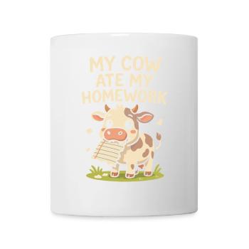 Meine Kuh hat meine Hausaufgaben gefressen - Tasse - Weiß - Vorne