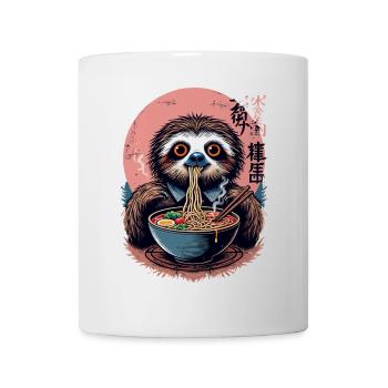 Faultier isst Ramen Japan Nudel Design - Tasse - Weiß - Vorne