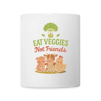 Essen Sie Gemüse, keine Freunde - Tasse - Weiß - Vorne