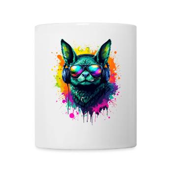 Neon Fledermaus mit Kopfhörern - Tasse - Weiß - Vorne