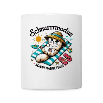 Cat Cat Sun Beach Sea Vacation Design - Mug - white - Front