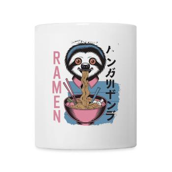 Faultier isst Ramen Japan Nudel Design - Tasse - Weiß - Vorne