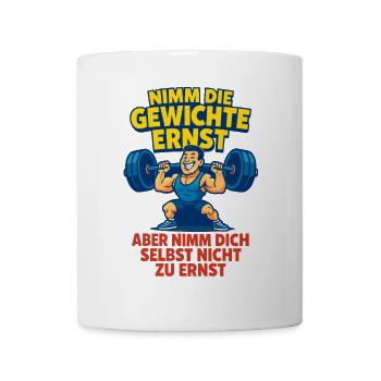Lustiges Fitness uTrainingsshirt für Bodybuilder - Tasse - Weiß - Vorne