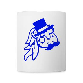 Cheval Sir Lord Rich Monocle Lunettes Chapeau haut de forme - Mug blanc - blanc - Devant