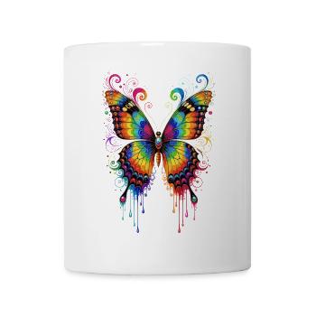 ailes de papillon papillons colorés - Mug blanc - blanc - Devant