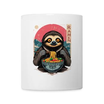 Faultier isst Ramen Japan Nudel Design - Tasse - Weiß - Vorne