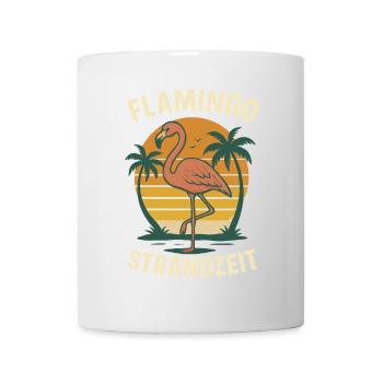 Flamingo Urlaub Sommer Strand Retro Design - Tasse - Weiß - Vorne