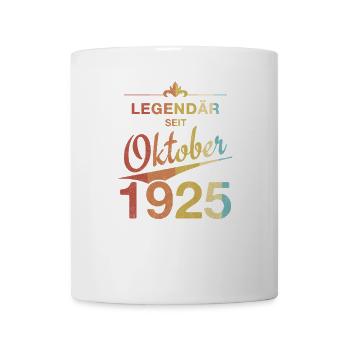 100e anniversaire Légendaire depuis octobre 1925 - Mug blanc - blanc - Devant