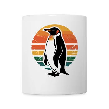 Penguin silhouette with sunset - Mug - white - Front