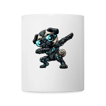 Cool Pug Dog Robot Astronaut Dabbing Cyborg - Mug - white - Front