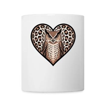 Owl heart with leopard print - Mug - white - Front