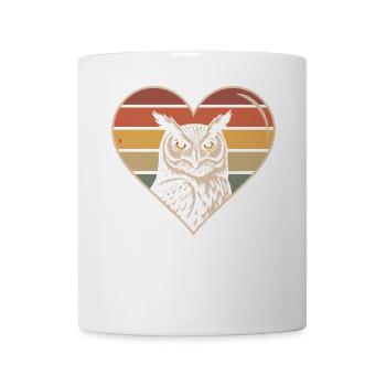 Retro Owl Heart Design - Mug - white - Front