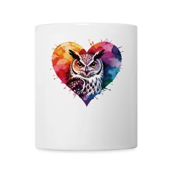 Fern hawk in colorful watercolor heart - Mug - white - Front