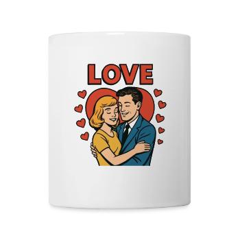 Liebe Paar Herz Retro Design - Tasse - Weiß - Vorne