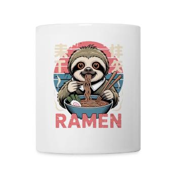 Faultier isst Ramen Japan Nudel Design - Tasse - Weiß - Vorne