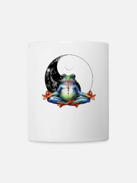 OM Frosch Meditation meditieren Yoga - Tasse - Weiß