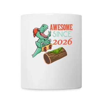 Dino Skater Geburtstag 2026 - Tasse - Weiß - Vorne