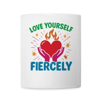 Aimez-vous farouchement Affirmation de la pleine conscience - Mug blanc - blanc - Devant